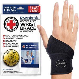 Dr Arthritis Copper Lined Wrist Brace Adjustable